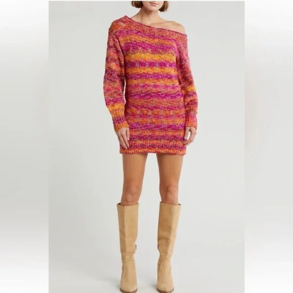 Ramy Brook Darla Knit Sweater Dress Multicolor Metallic Thread Size S New - Picture 1 of 9